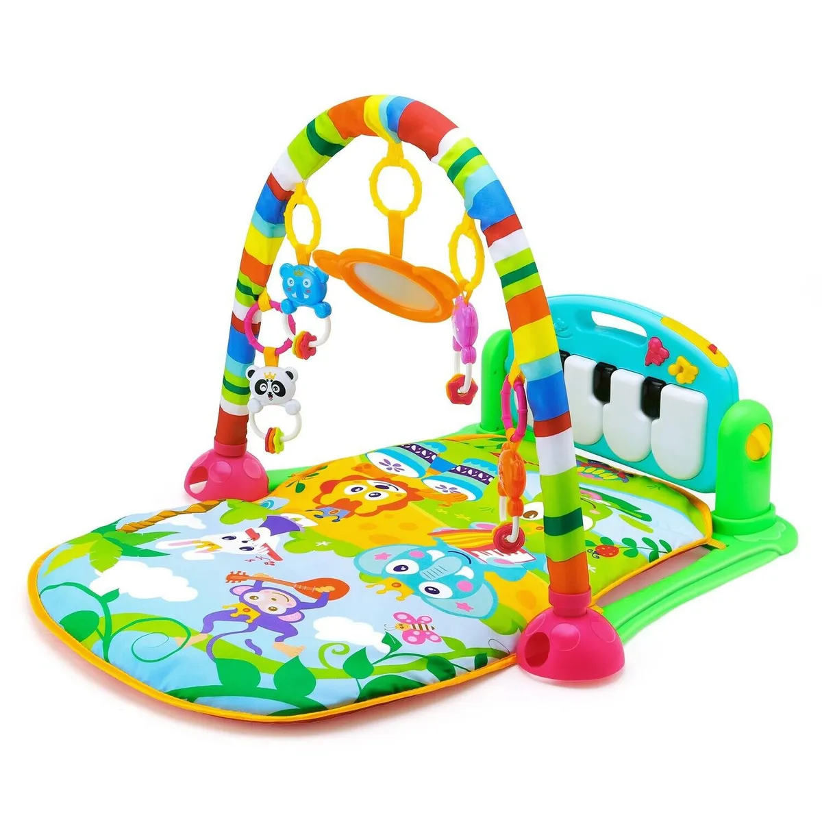 HUANGER - Gimnasio de Bebe con Piano Para Patear Verde.