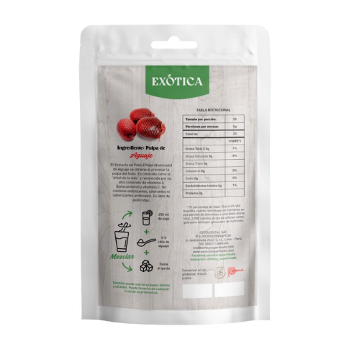 EXOTICA - Aguaje polvo atomizado x 100 gr