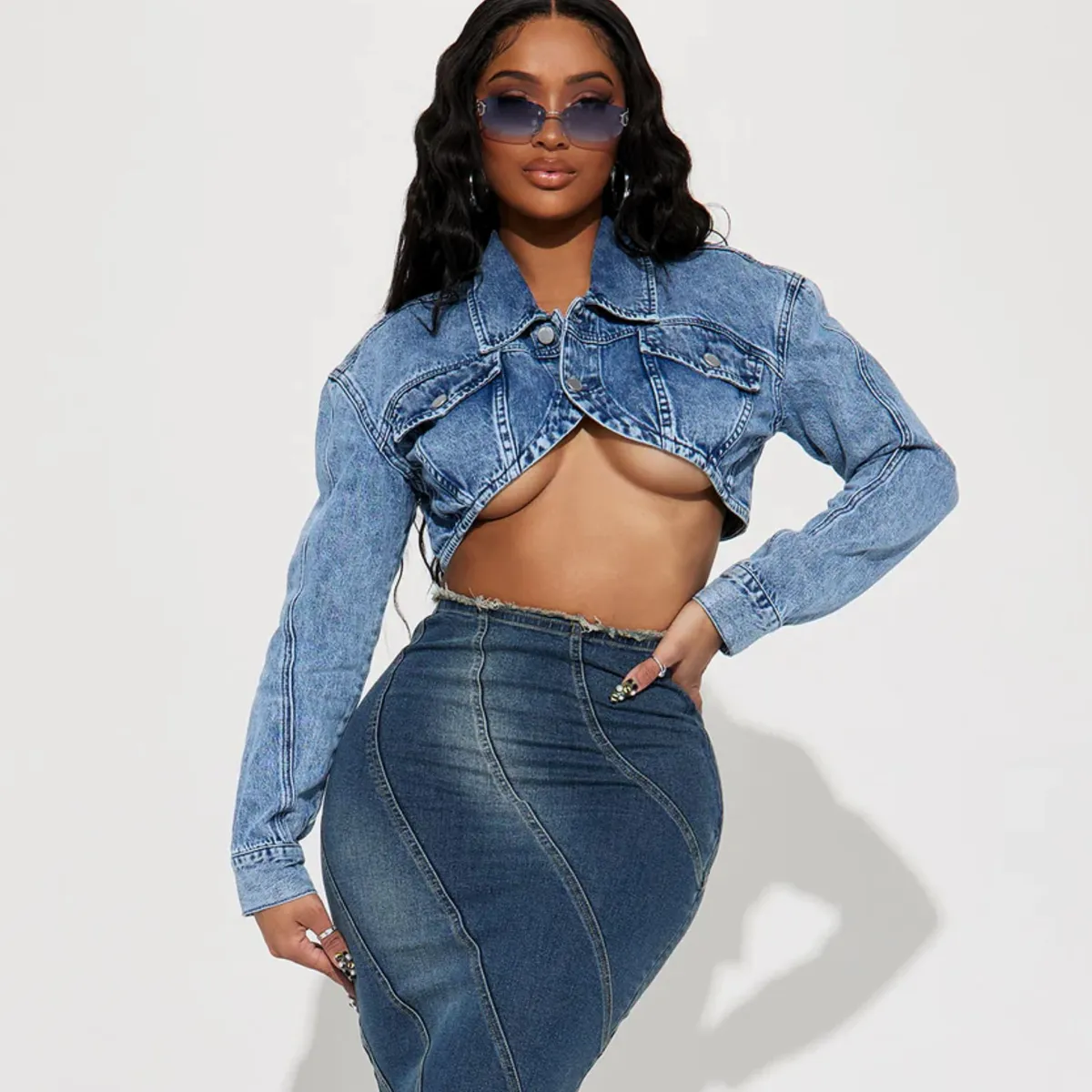 BENCUS JEANS - Casaca corta Jeans Rigido