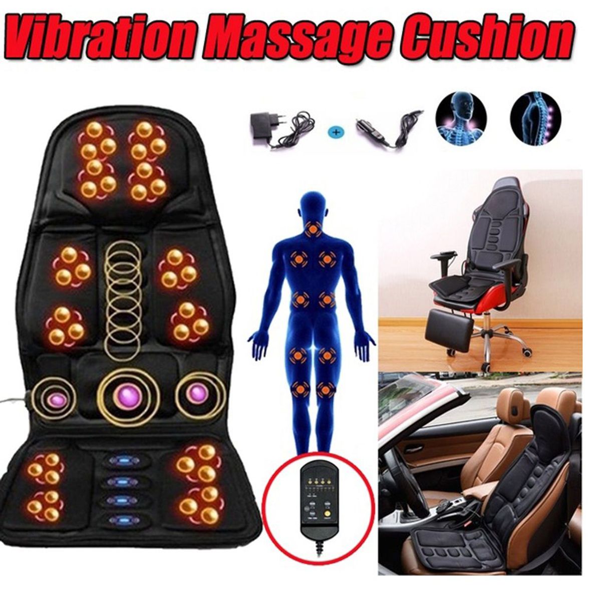 OEM - Masajeador de Espalda Vibratorio para Silla de AutoOficina Hogar etc