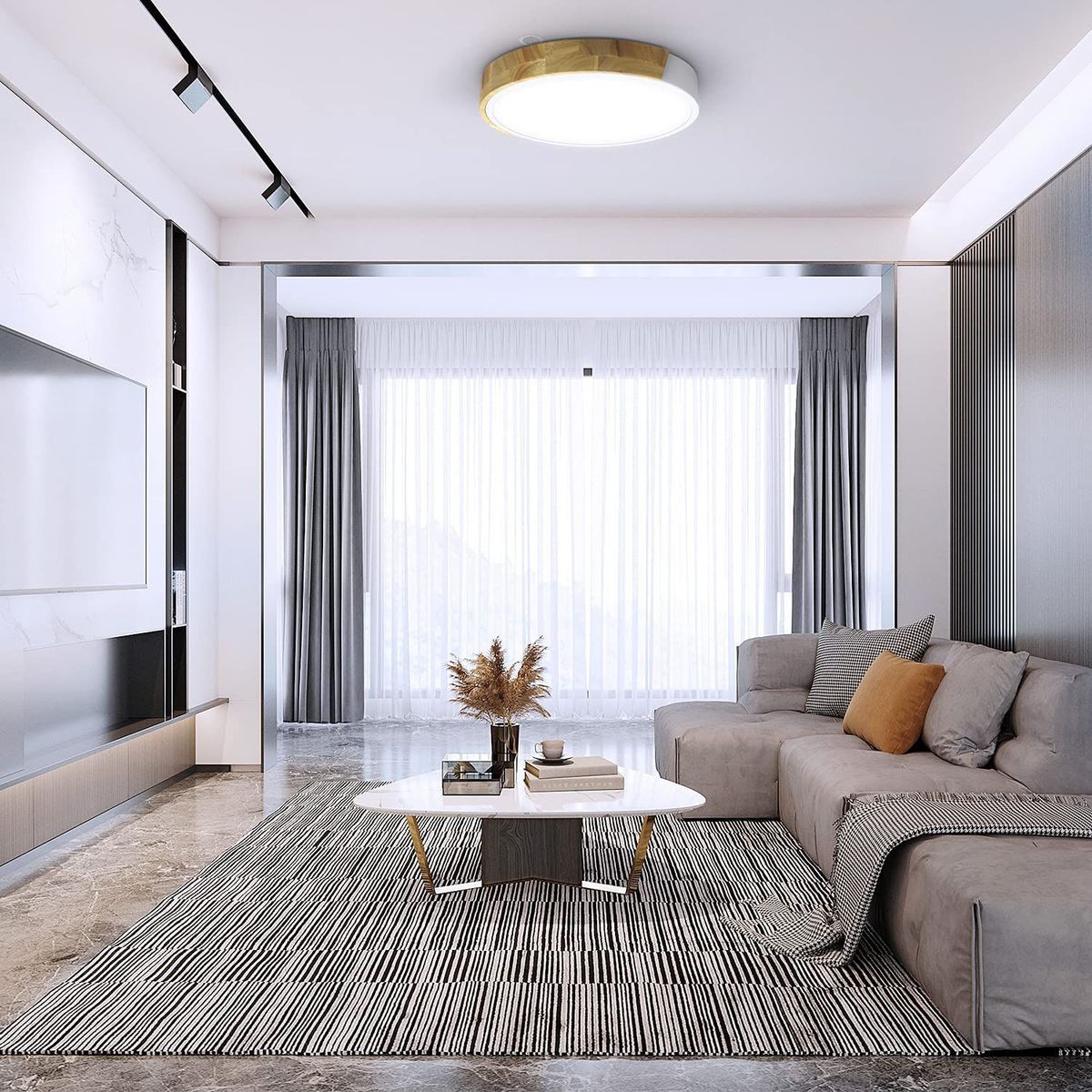 HOME NEAT - Lámpara de Techo LED Moderna Ø30cm 3 Colores para Habitacion Blanco