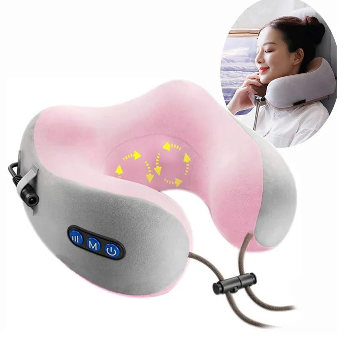 OEM - Masajeador de Cuello en Forma U para viajes recargable Rosado