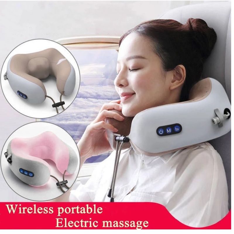 OEM - Masajeador de Cuello en Forma U para viajes recargable Marron