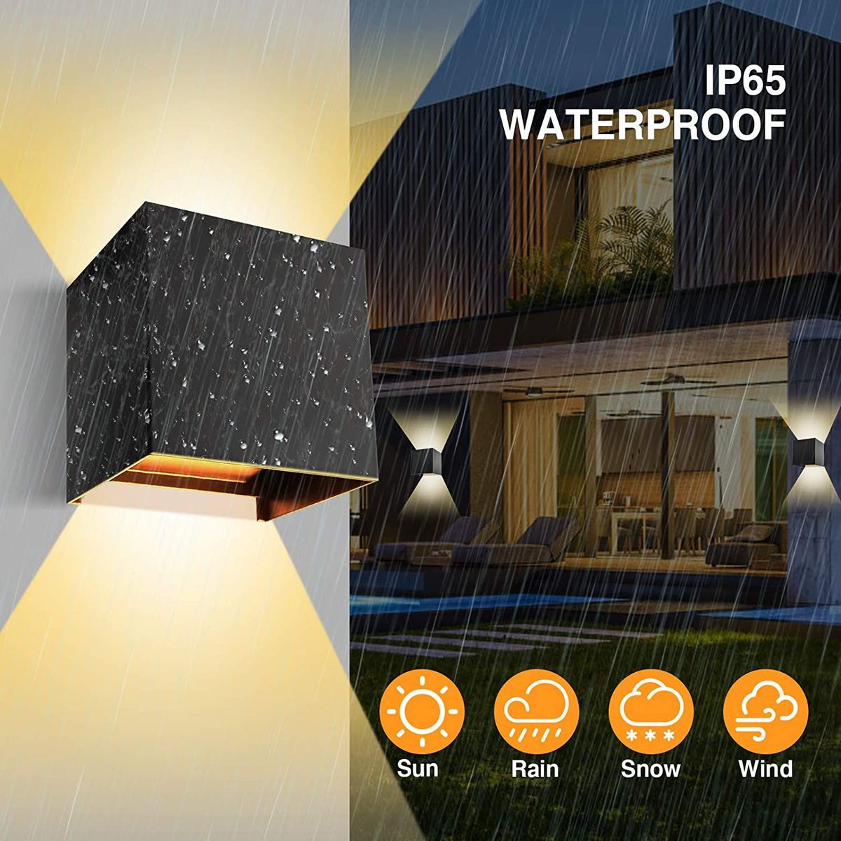 HOME NEAT - Lámpara de pared impermeable de aluminio LED Luz Exterior