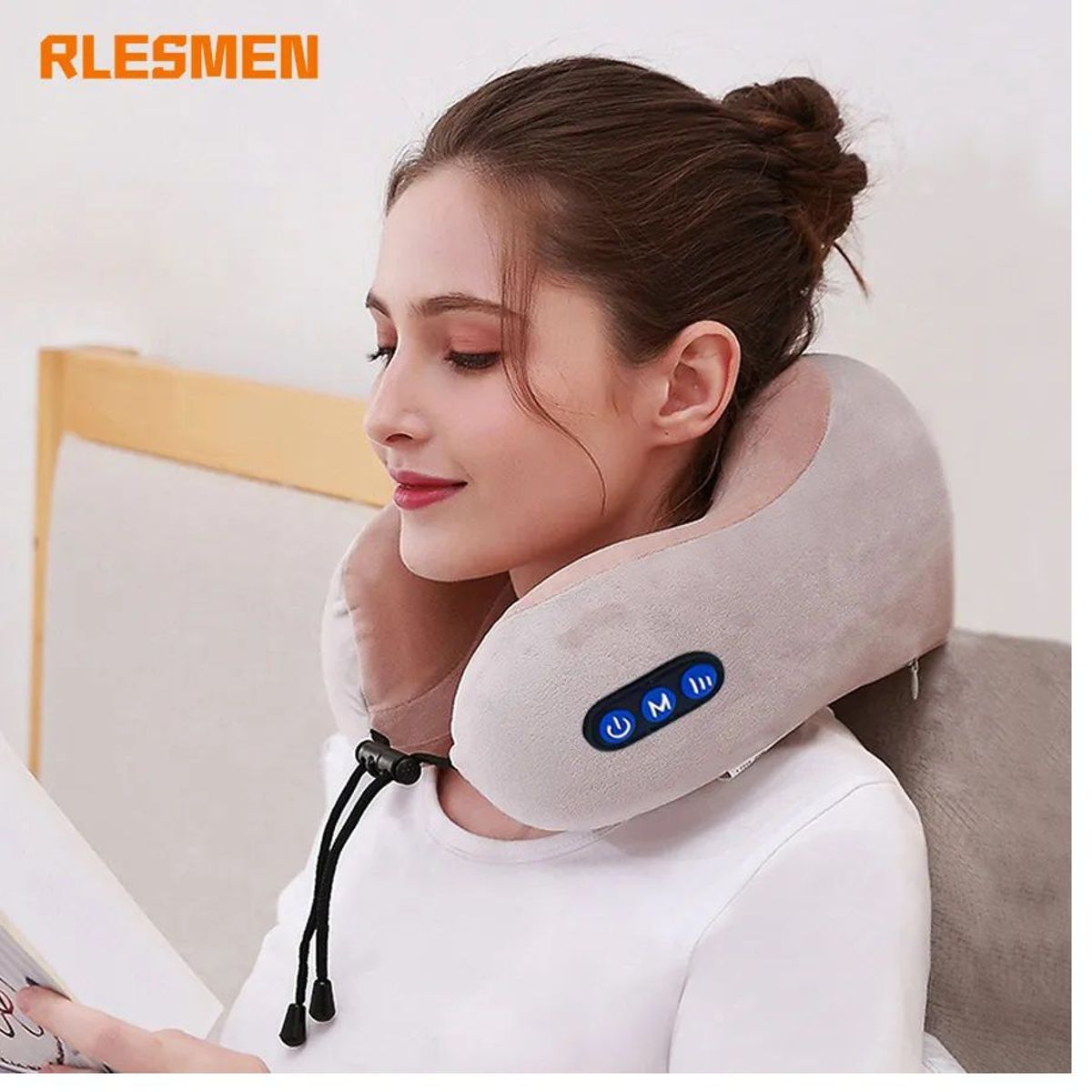 OEM - Masajeador de Cuello en Forma U para viajes recargable Marron