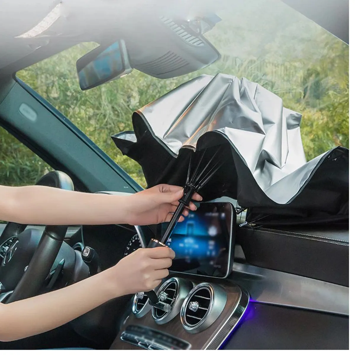 OEM - Tapasol Plegable Auto tipo Sombrilla para Parabrisas