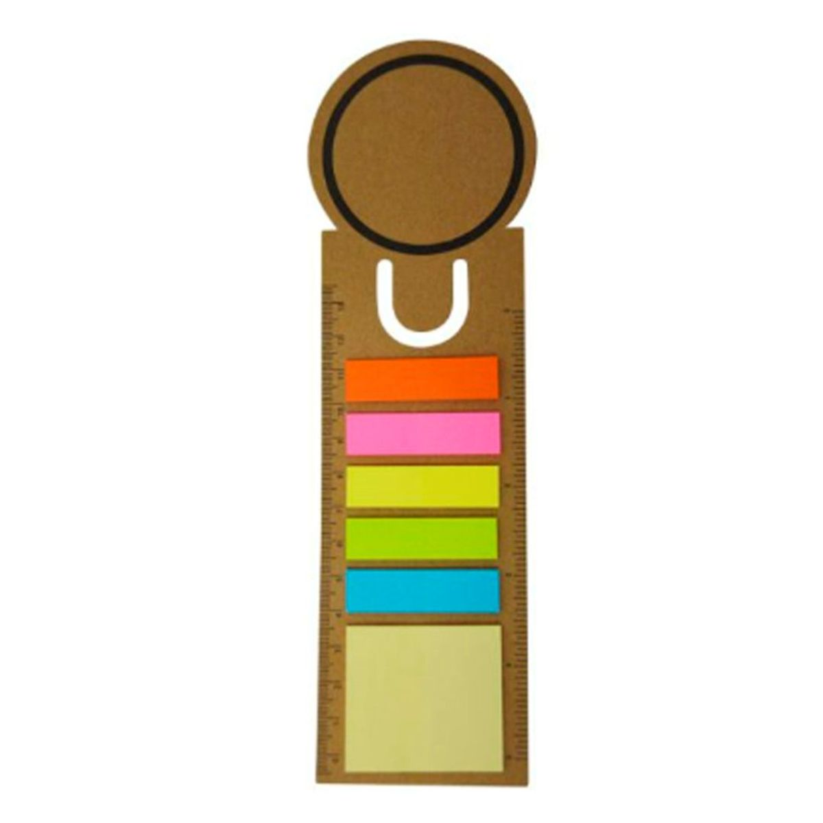 GENERICO - Pack 3 Separadores de Hojas Regla de 20 cm con Post It Redondo