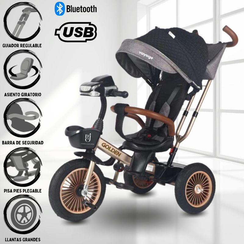 VOYAGE - Triciclo Giratorio Voyage «GOLDEN II NEW» Black