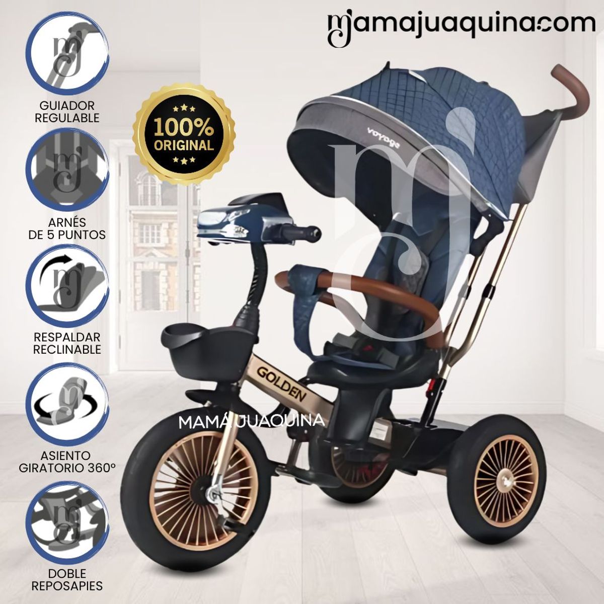 VOYAGE - Triciclo Giratorio Voyage «GOLDEN II NEW» Blue