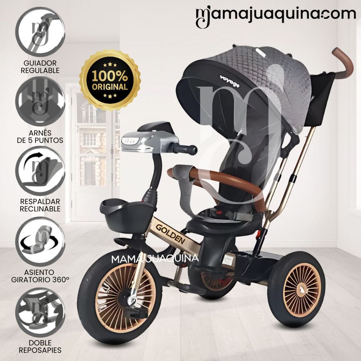 VOYAGE - Triciclo Giratorio Voyage «GOLDEN II NEW» Gray