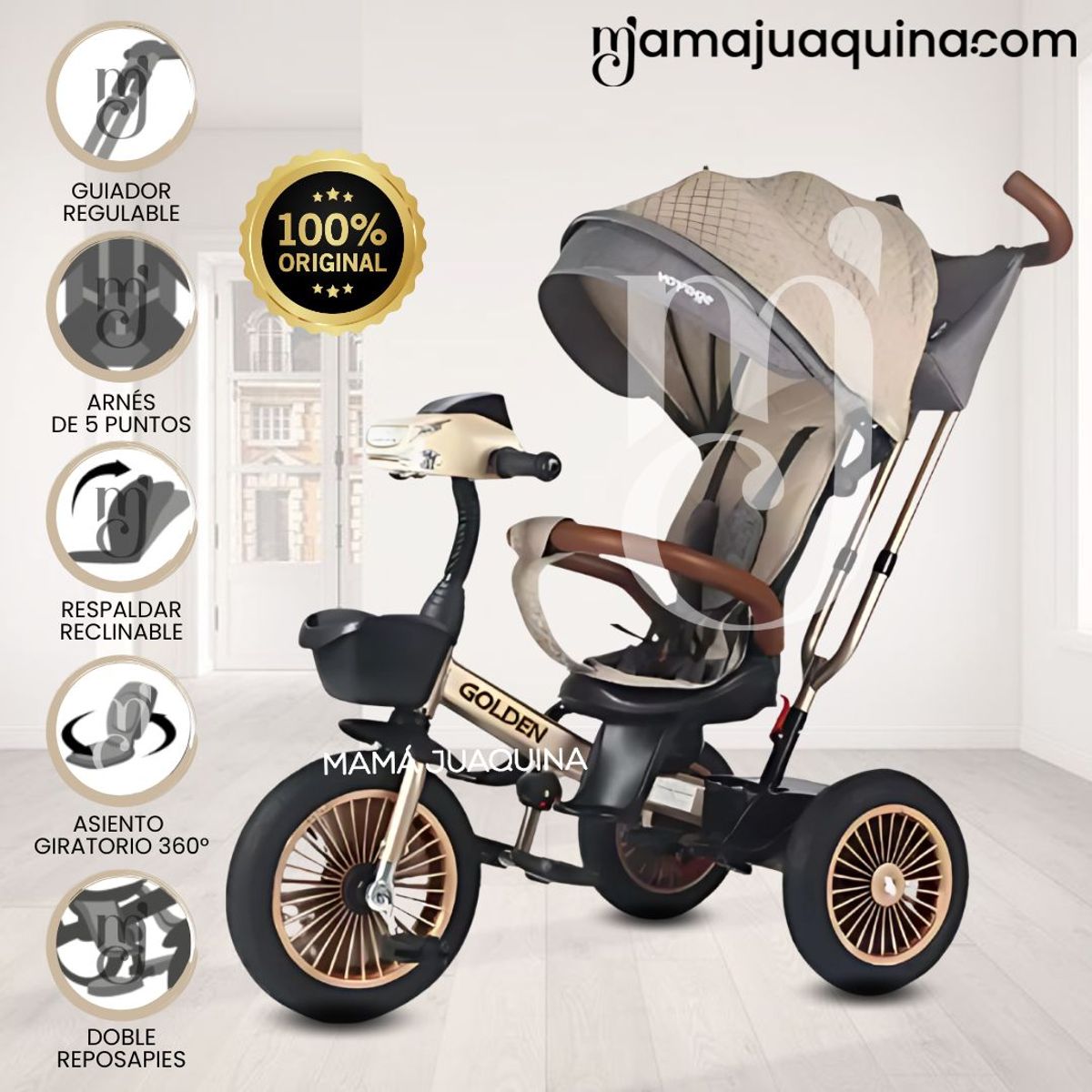 VOYAGE - Triciclo Giratorio Voyage «GOLDEN II NEW» Beige