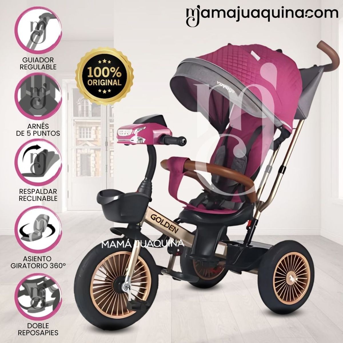 VOYAGE - Triciclo Giratorio Voyage «GOLDEN II NEW» Purple