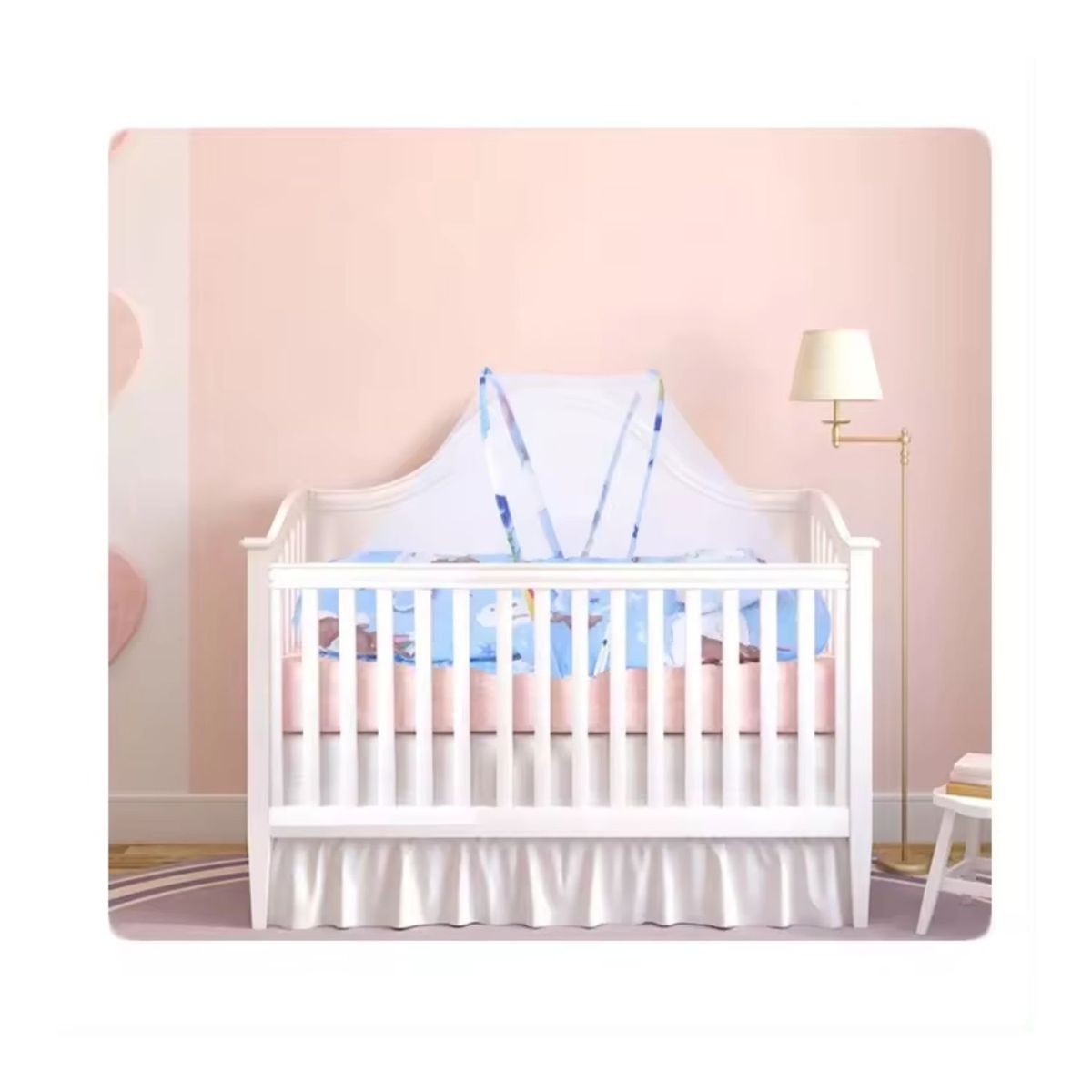 GENERICO - Cuna con Mosquitero para Bebe Cars Pink