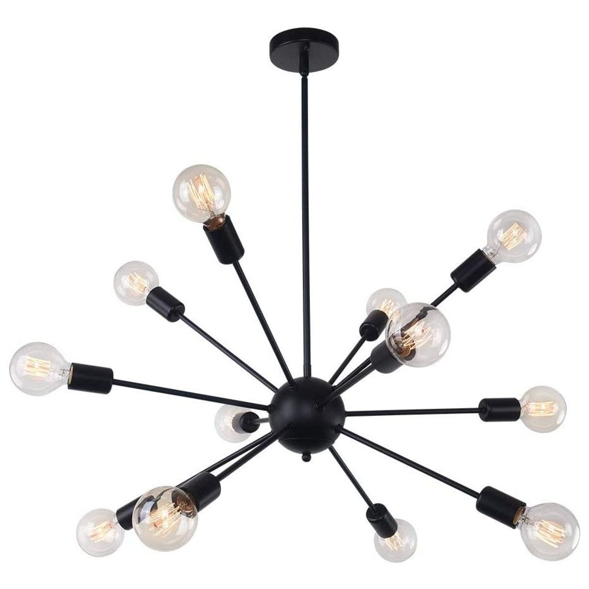 HOME NEAT - Lamparas colgantes Moderno con 12 Luces Iluminación E27 Negro