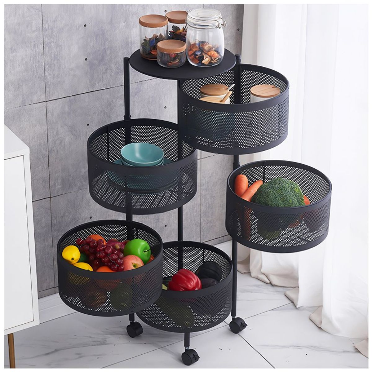 KELLER - Estante Giratorio Organizador Multiusos 5 Niveles Circular ZD2