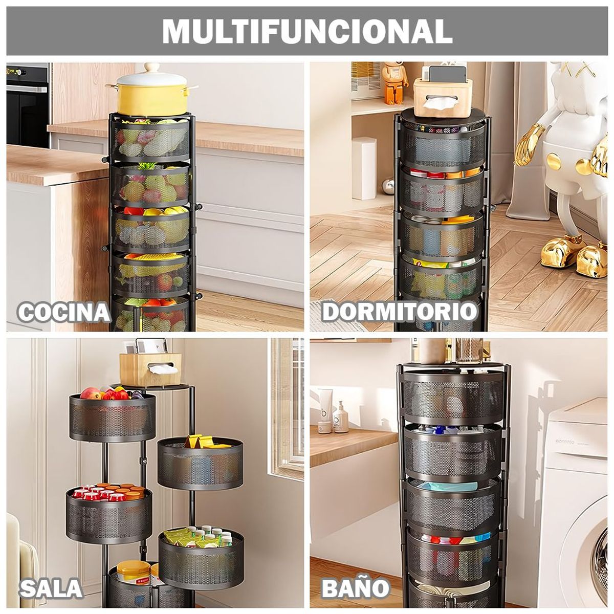 KELLER - Estante Giratorio Organizador Multiusos 5 Niveles Circular ZD2