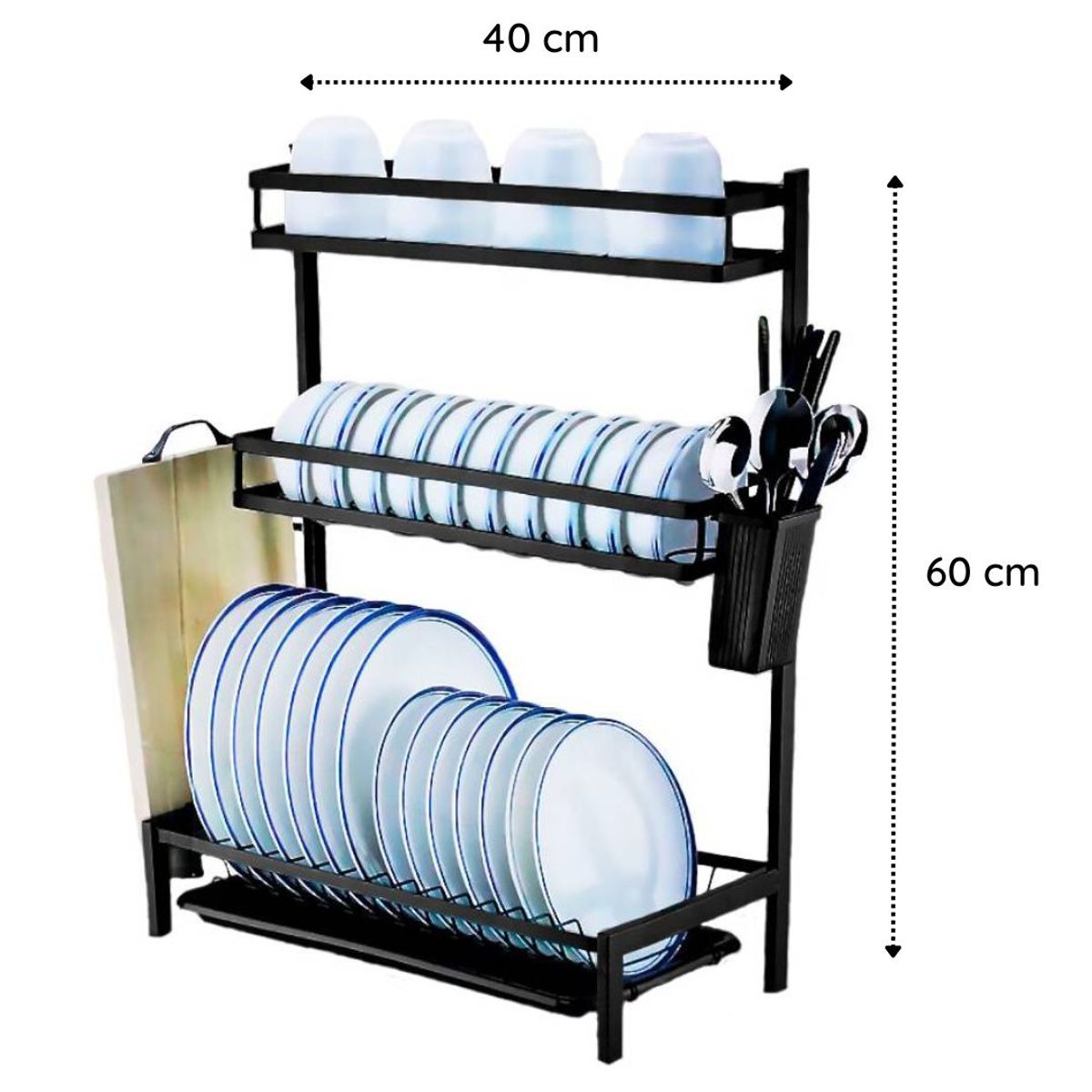 INSPIRA MARKET - Escurridor de platos 3 niveles multifuncional