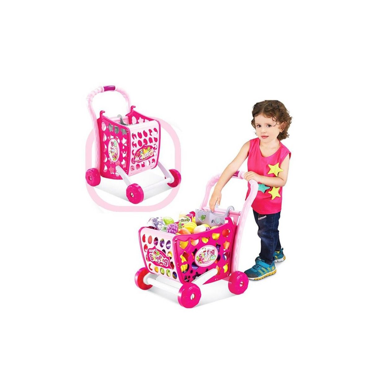 GENERICO - Juguete Coche de Compras con Accesorios 3 en 1