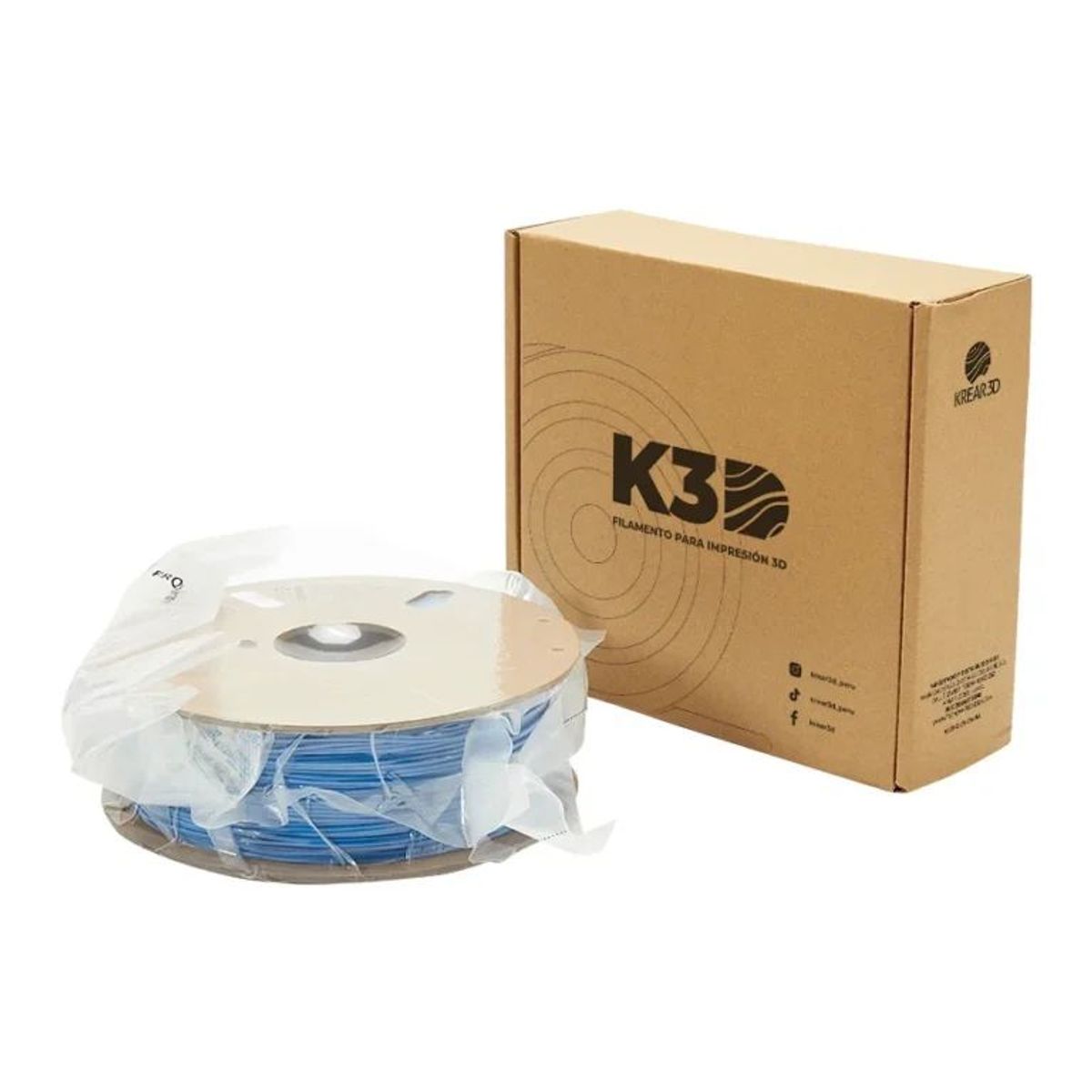 KREAR 3D - Filamento K3D PLA Azul Mate 175mm 1Kg