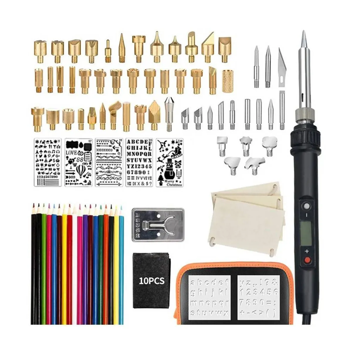 PUREPOWER - 94 Piezas Kit Pluma de pirograbado Estampado madera Tallado Soldadura