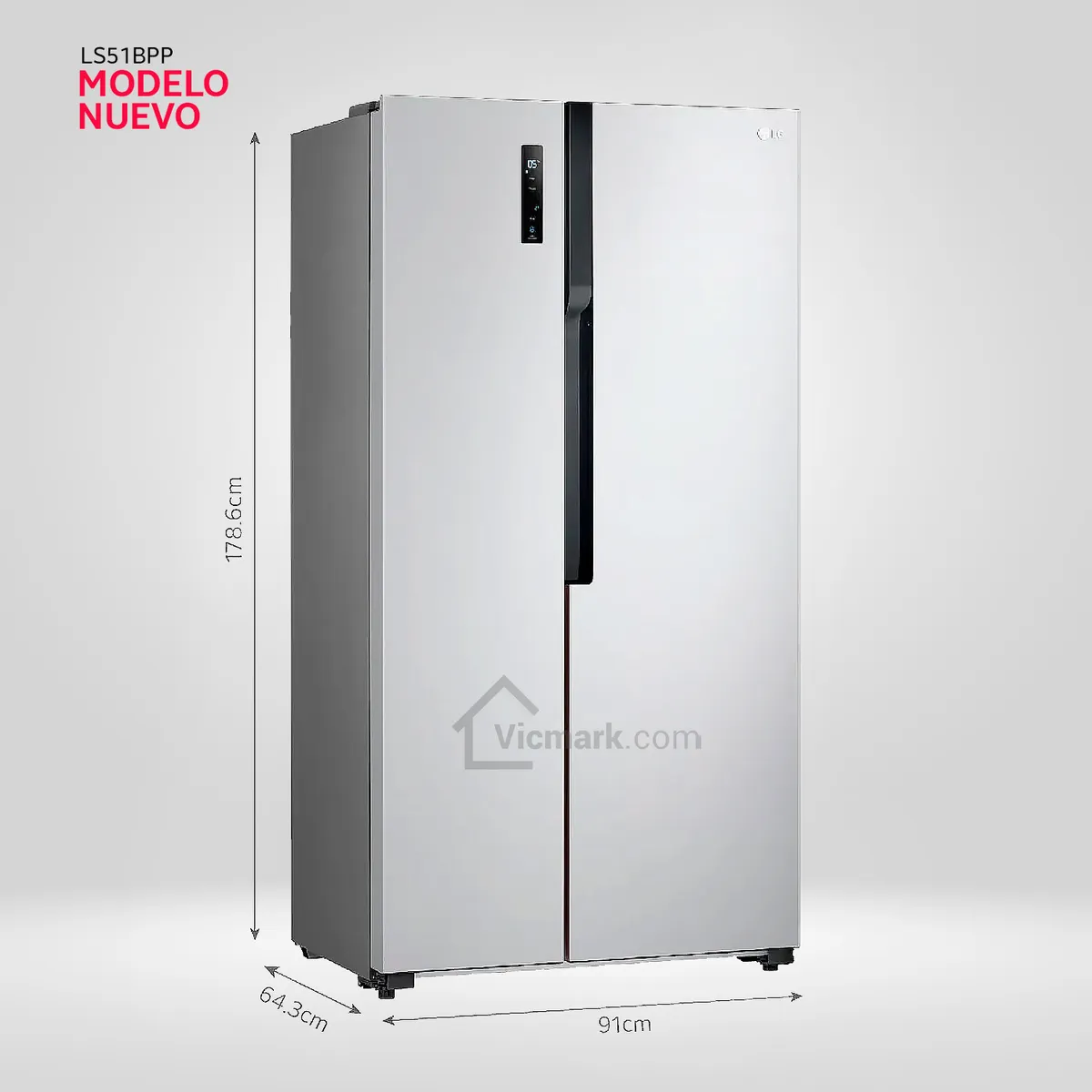 LG - Refrigeradora LG LS51BPP 509L Múltiple Flujo de aire Side By Side LS51BPP