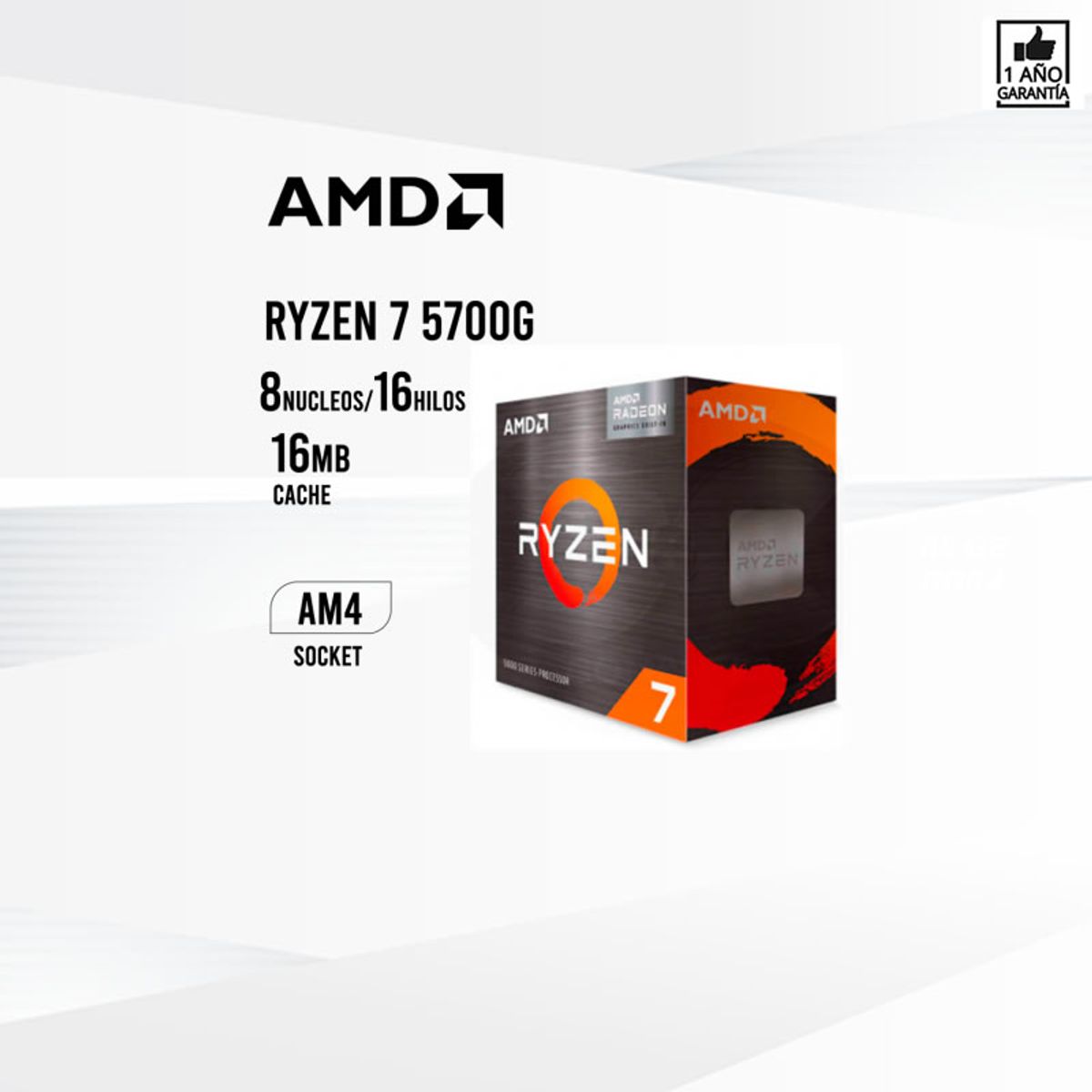 AMD - Computadora ryzen 7 5700g ram 16gb ssd 1TB monitor 27 full hd