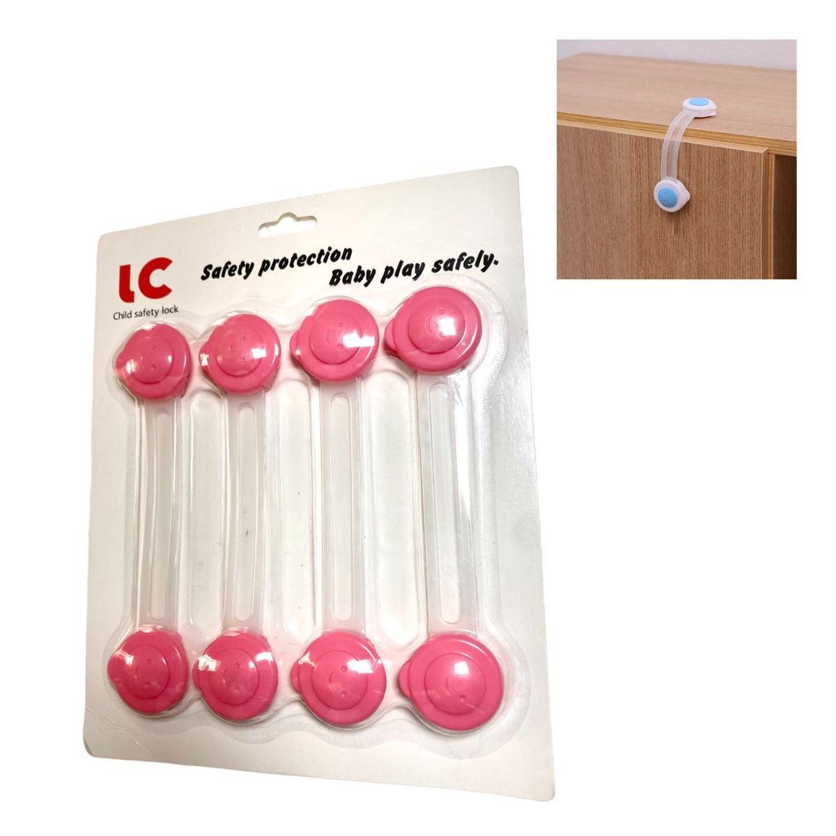 GENERICO - Seguros para Cajones Set x 8 Unds Rosa