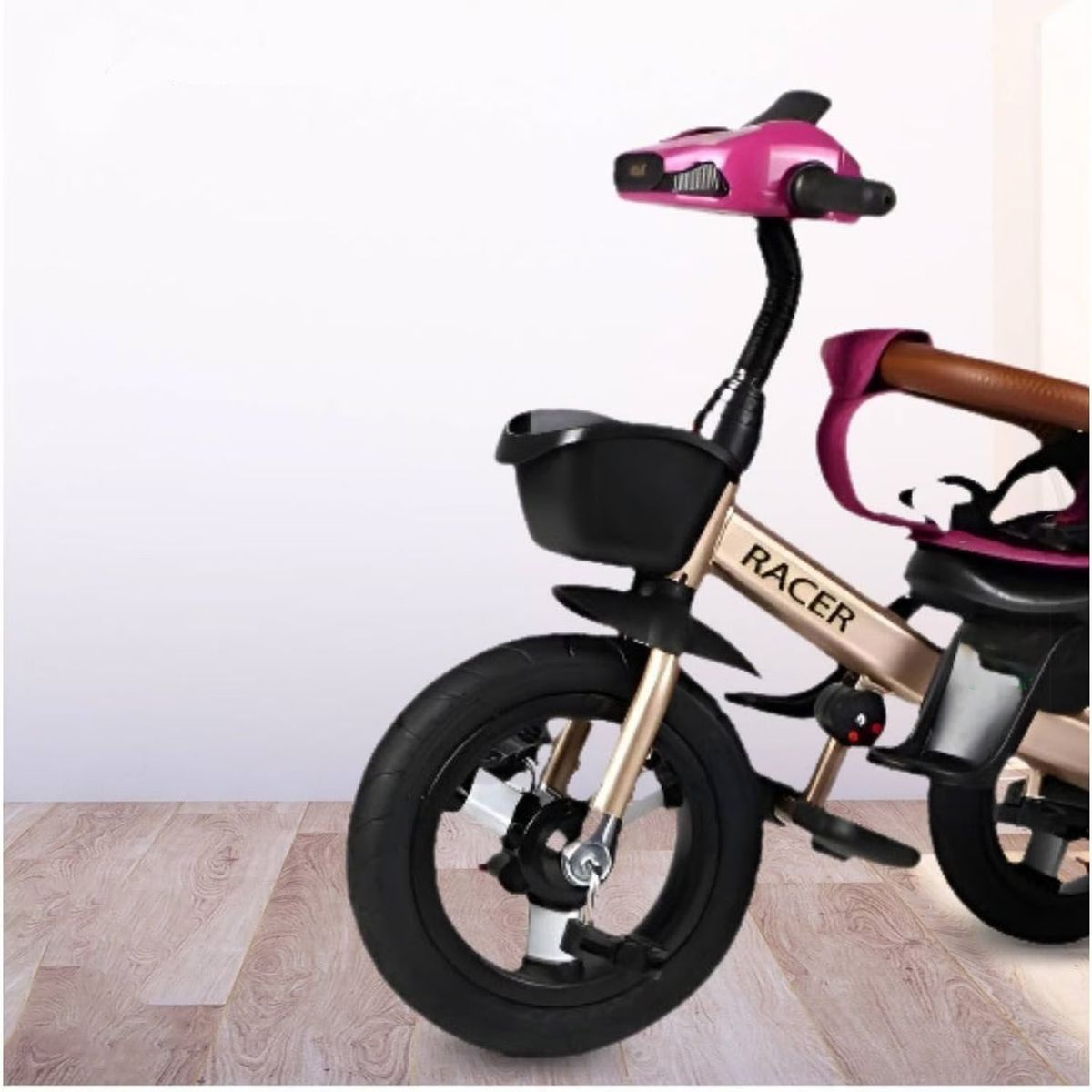 VOYAGE - Triciclo Guiador para Niños Usb y Bluetooh «Racer» Fucsia