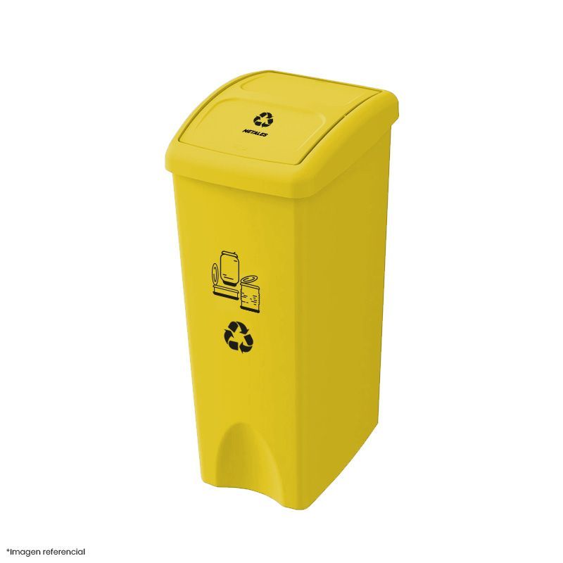 DISA SOLUCIONES ECOEFICIENTES - PAPELERA VAIVEN AMARILLO DE  53 LITROS