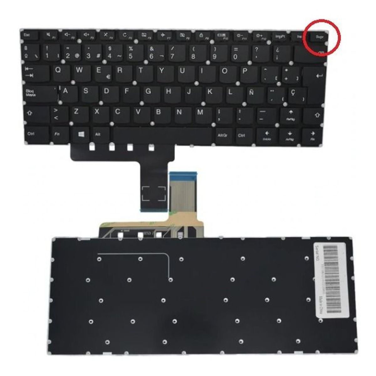 GENERICO - Teclado  para Laptop  Lenovo  YOGA 510-14AST, 510-14IKB.