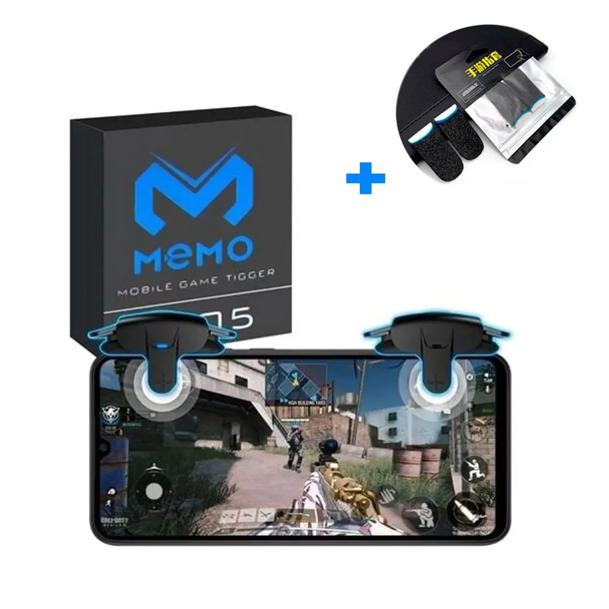 MEMO - Gatillos Para Celular L1 R1 Electromagnéticos y Dedales AK05 Memo