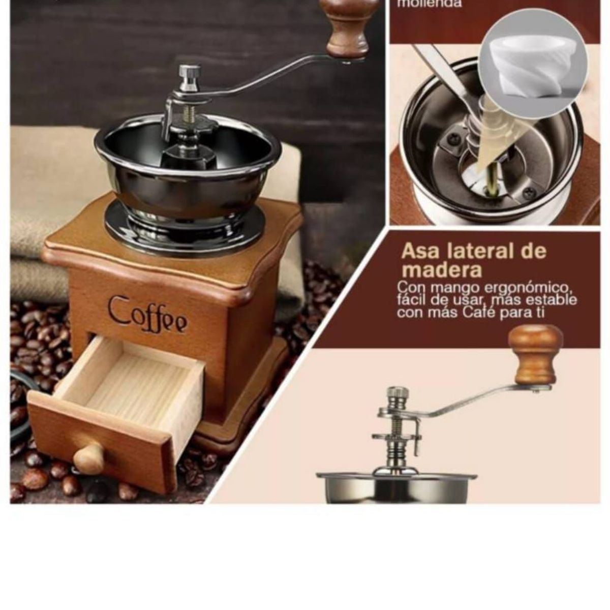 GENERICO - Molinillo de café con ajuste de grano