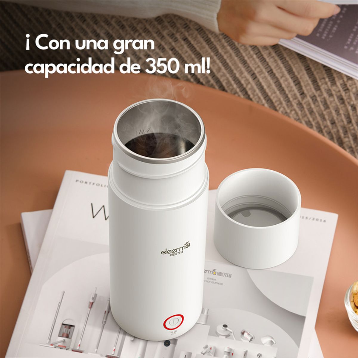 DEERMA - Termo Hervidor Eléctrico Deerma DEM-DR050 Portátil 350ml Acero Inox