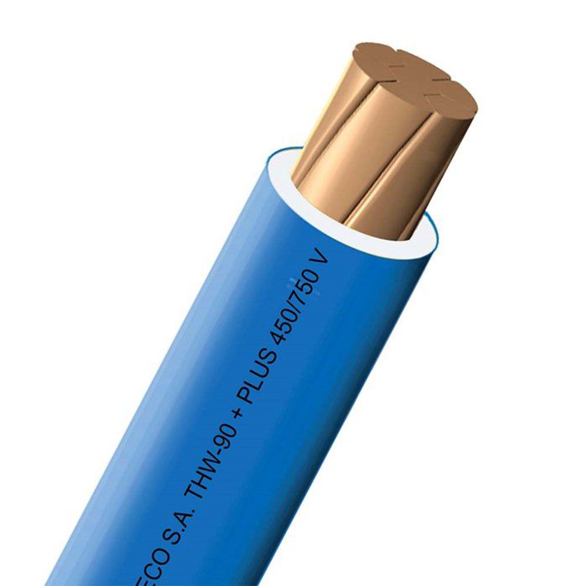 INDECO - CABLE THW-90 PLUS 450/750V 10 AWG INDECO - Azul - 100 Metros