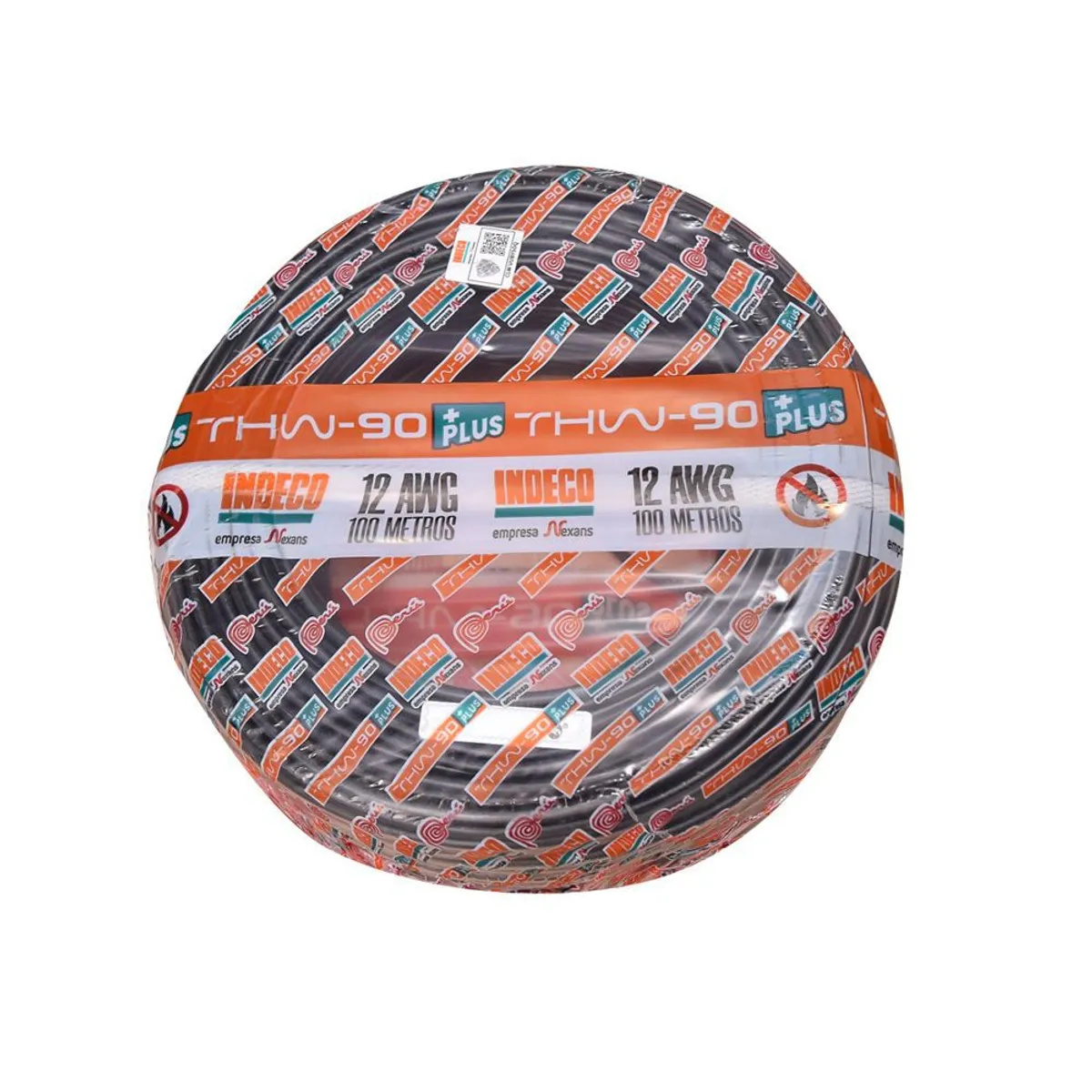 INDECO - CABLE THW-90 PLUS 450/750V 12 AWG INDECO - Negro - 100 Metros