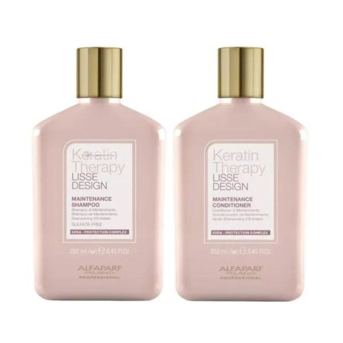ALFAPARF MILANO - ALFAPARF KERATIN THERAPY – Lisse Design Duo Shampoo 250 ml + Conditioner 250 ml