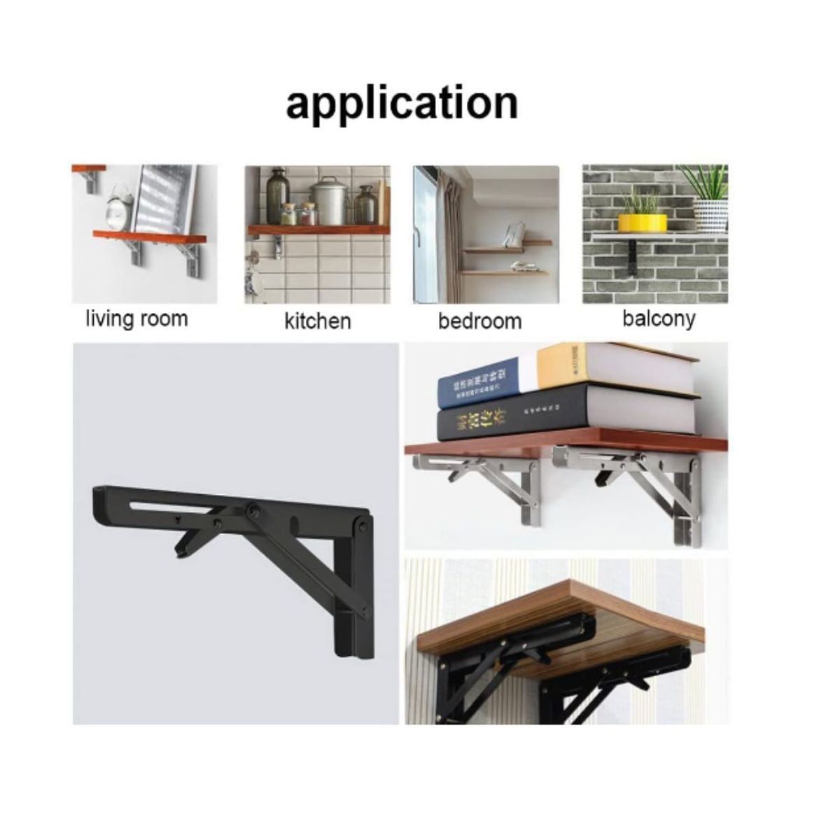 SERRATURE - SOPORTE REPISA NEGRO 300MM x PAR