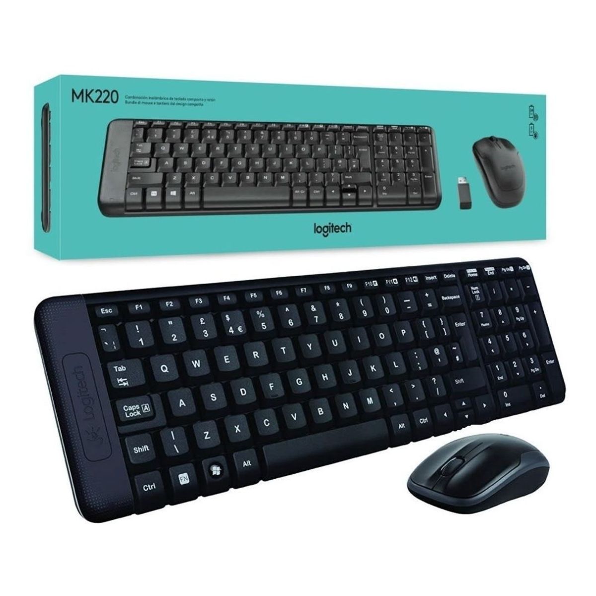 LOGITECH - KIT TECLADO LOGITECH  MOUSE MK220 WIRELESS  920-003155 ES