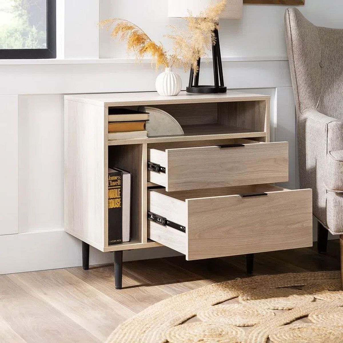 VENTITAS HOME - Velador Mesa de Noche Nórdico Rafael Ventitas Perú Manzano