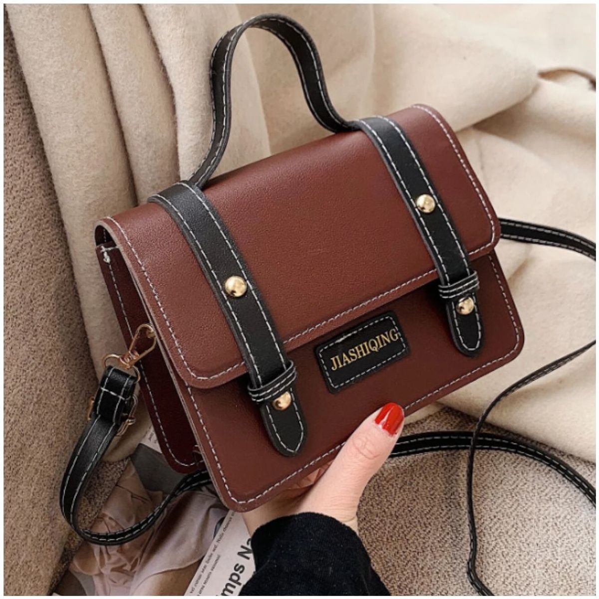 INSPIRA MARKET - Cartera bolso vintage mujer cuero PU