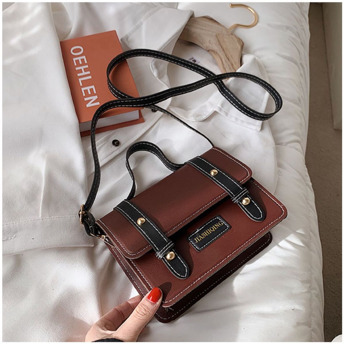 INSPIRA MARKET - Cartera bolso vintage mujer cuero PU