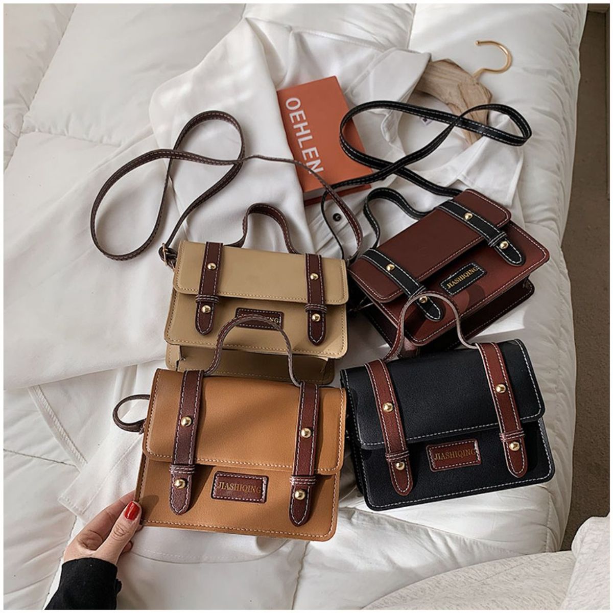 INSPIRA MARKET - Cartera bolso vintage mujer cuero PU