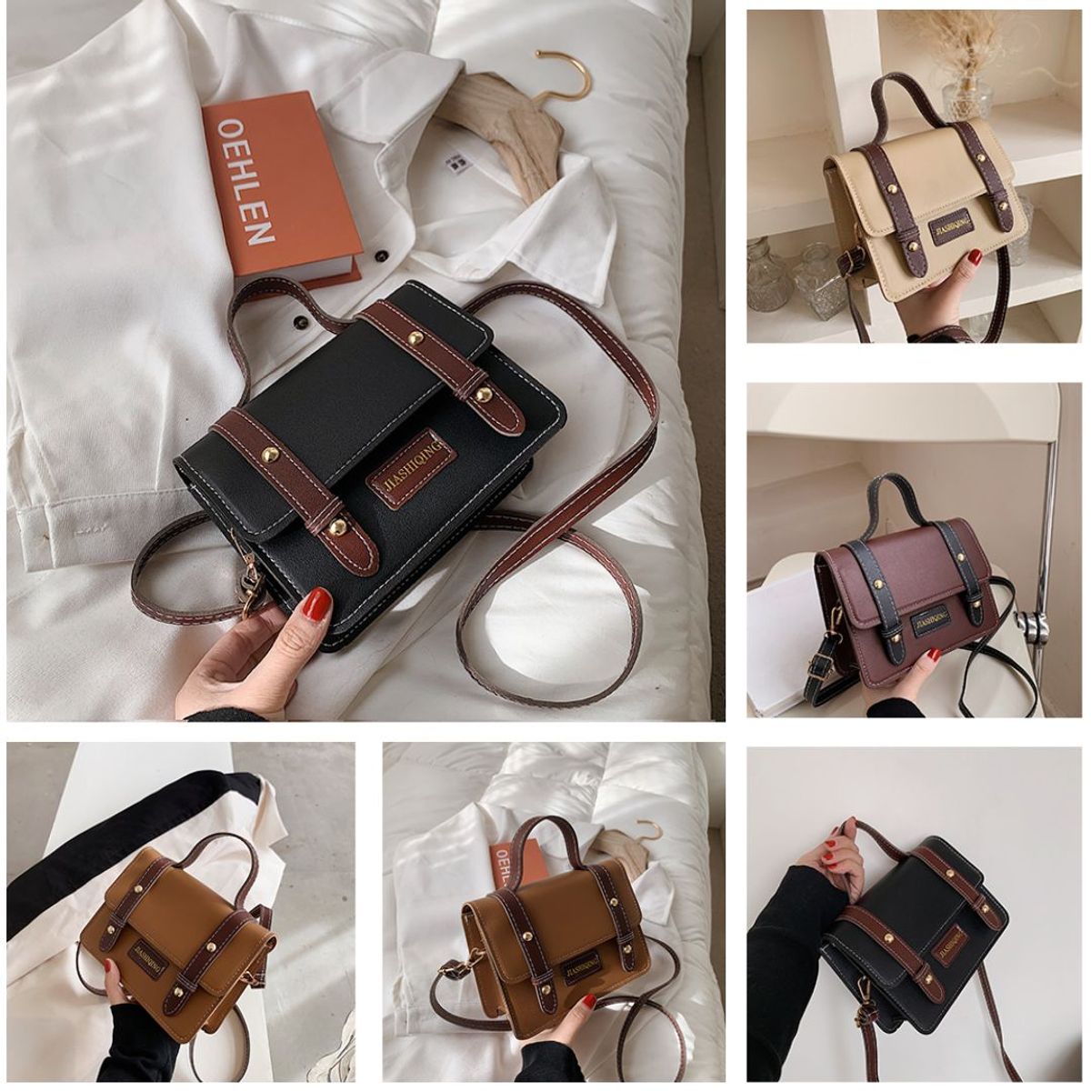 INSPIRA MARKET - Cartera bolso vintage mujer cuero PU