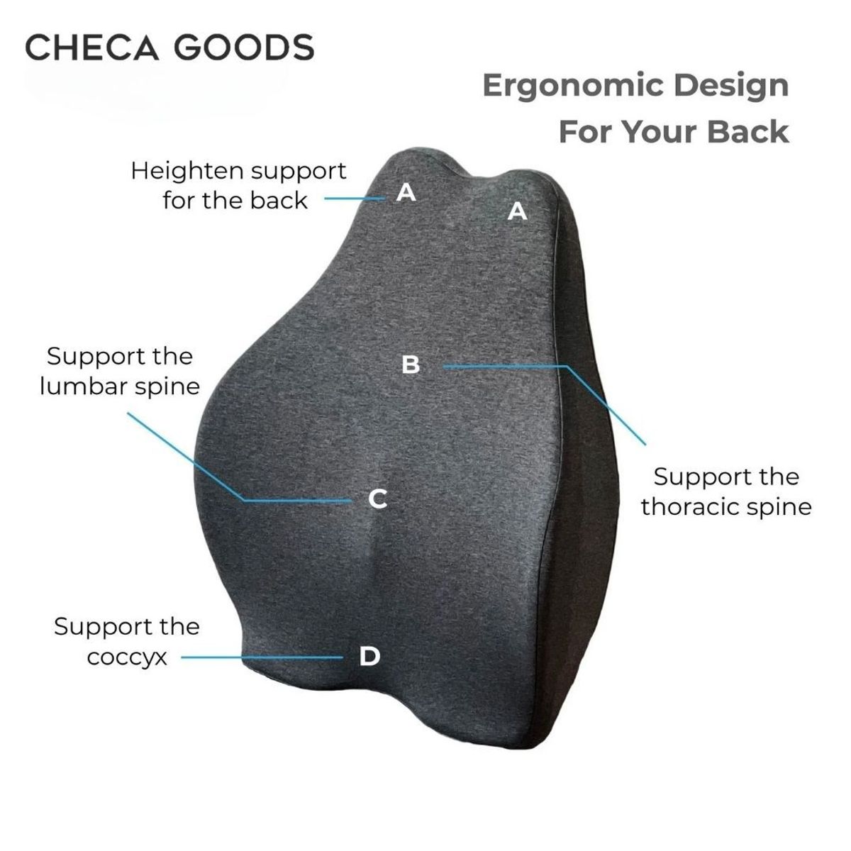 CHECAGOODS - Espaldar Ergonómico Proteccion lumbar Checa Goods B4