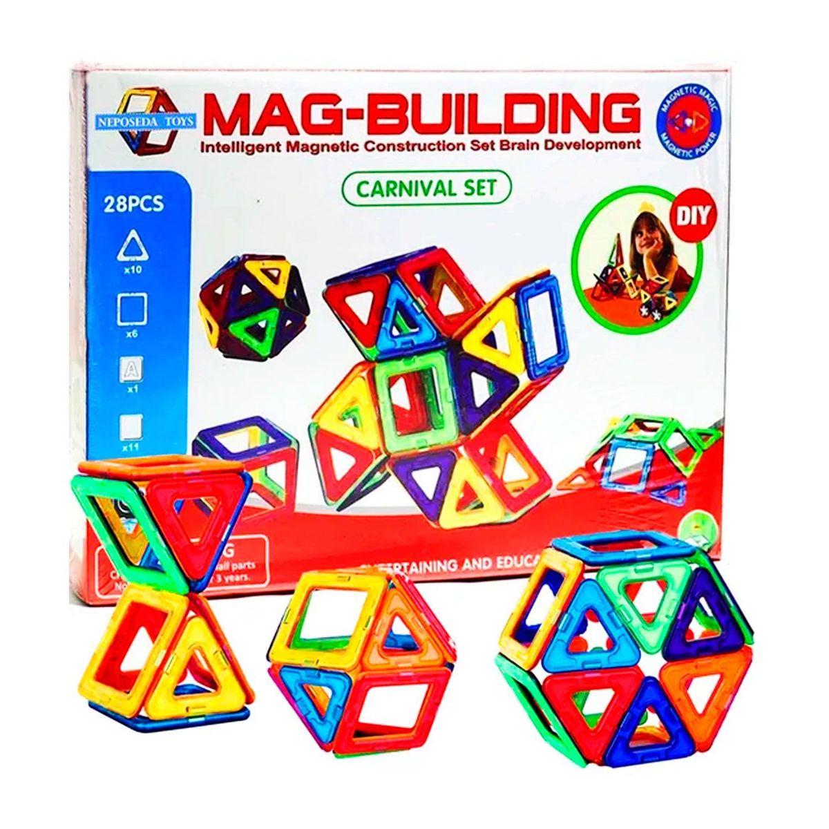 GENERICO - Bloques de Construcción Magnéticos de 28 pcs