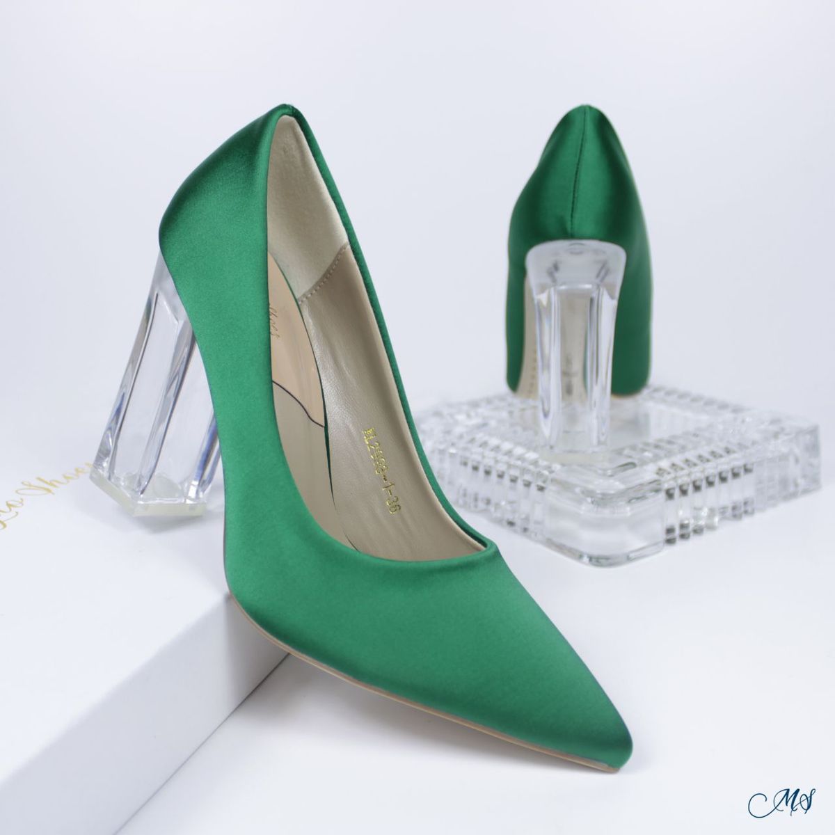 MARGLO SHOES - ZAPATOS DE VESTIR MUJER SATIN VERDE M10