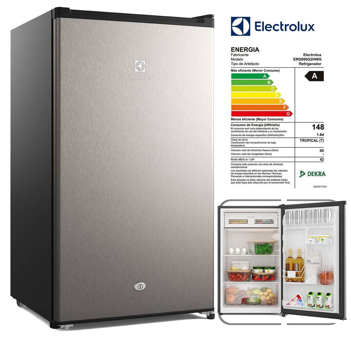 ELECTROLUX - Frigobar Electrolux 90L Premium Gris ERD090G2HWG