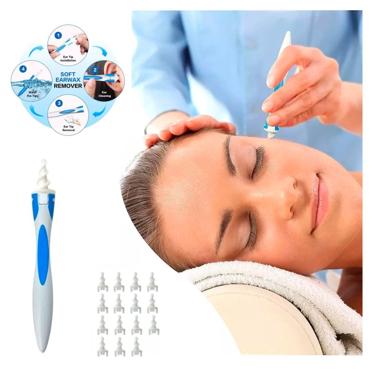 GENERICO - Limpiador De Oídos Limpieza de Oreja Espiral Removedor de Cerum