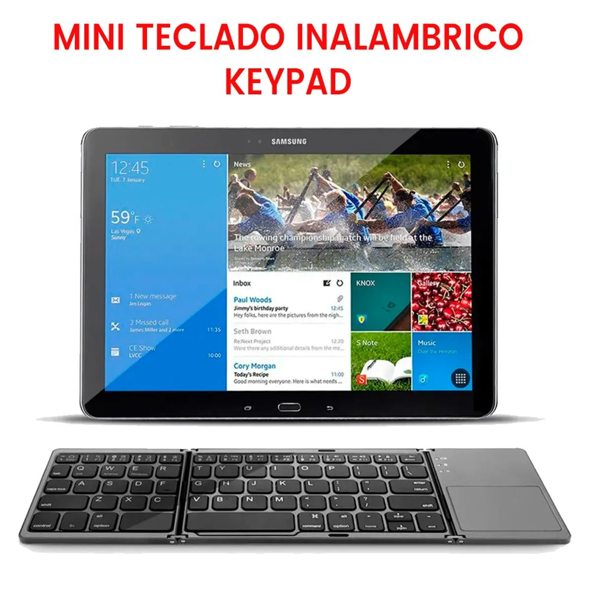 SEISA - Teclado Inalambrico Portatil para Android IOS IPHONE MAC Bluetooth