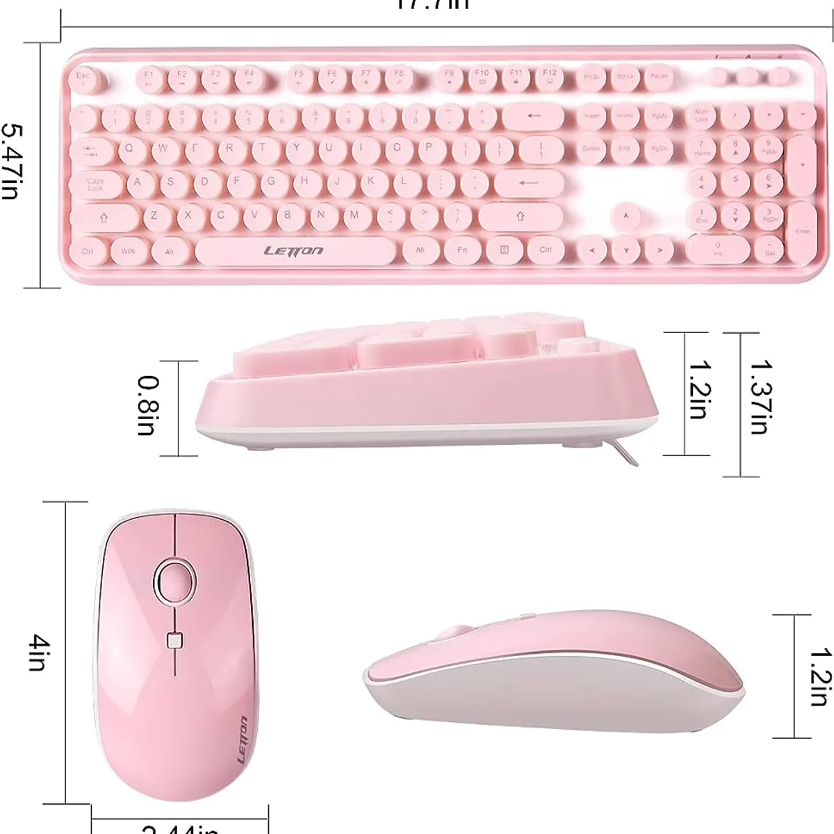 GENERICO - TECLADO Y MAOUSE CON CABLE  ROSADO